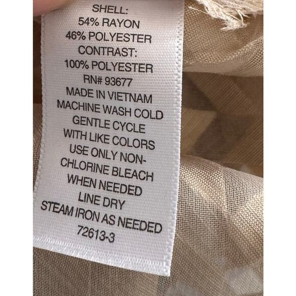 Worhington Womens 2X V Neck Tie Long Sleeve Semi Sheer Blouse Top - Picture 4 of 10